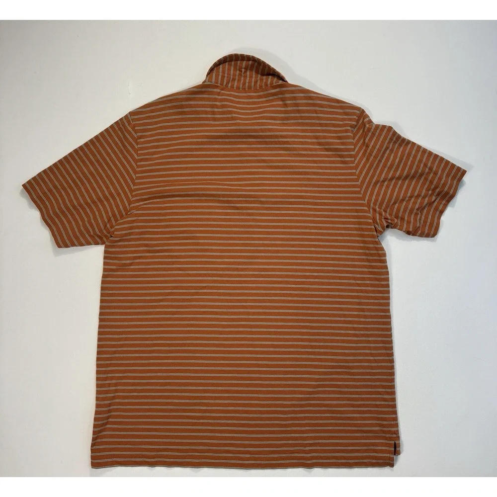 Peter Millar Mountainside Collection Polo Mens XL Orange Blue Ledge Rock Striped